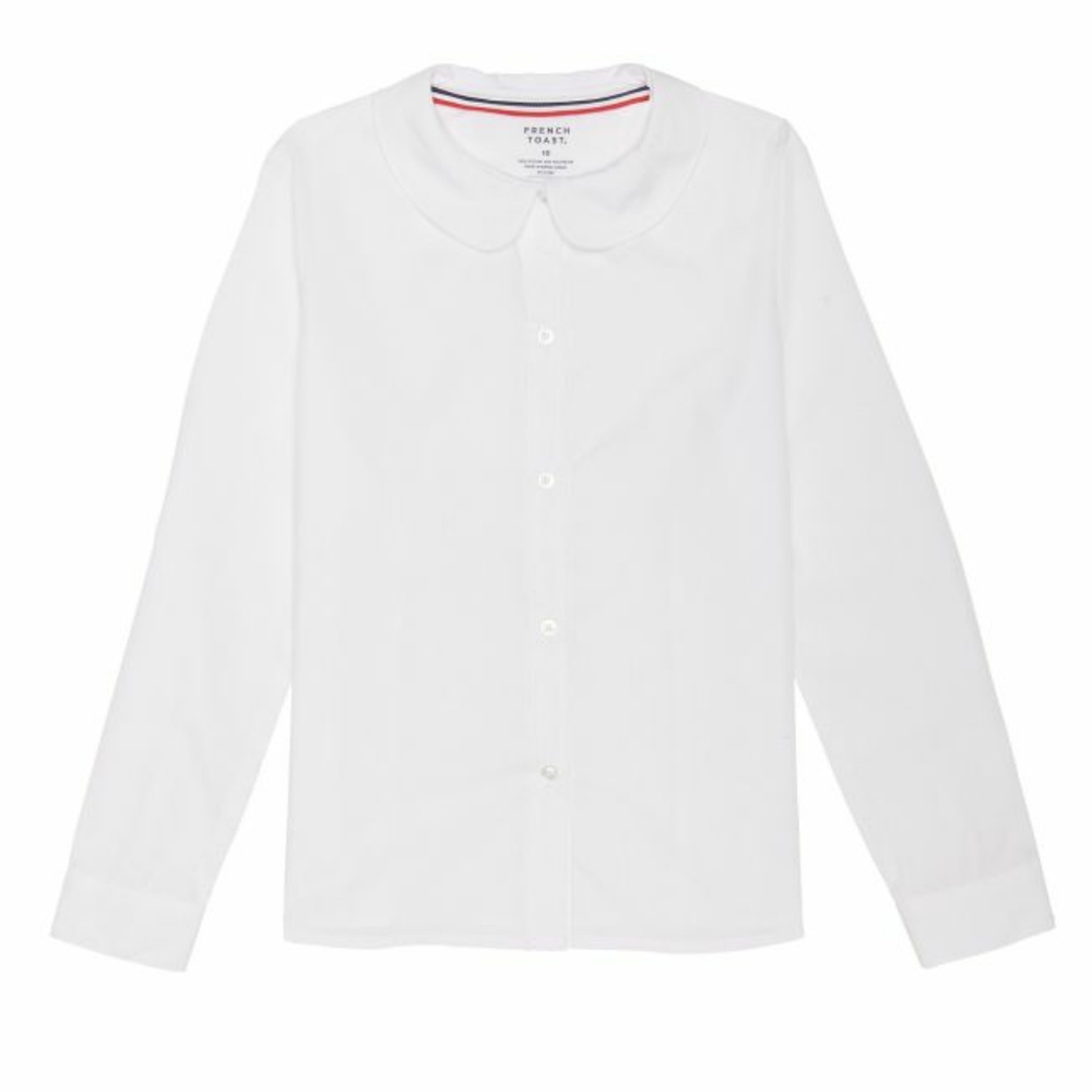 French Toast Girl Long Sleeve Modern Peter Pan Collar Blouse 10YRS NWT